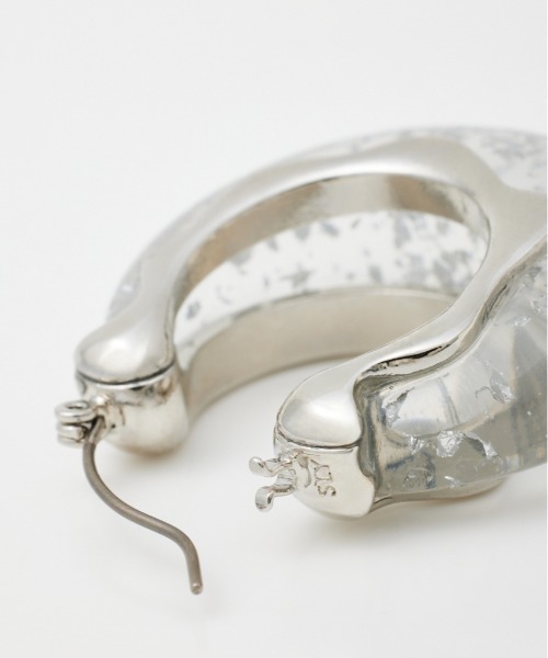 SLY（スライ）の「CLEAR GLITTER  HOOP P/EARRING クリア グリッター フープ ピアス（ピアス（両耳用）・レディース・ゴールド/シルバー・FREE）」の7枚目の写真