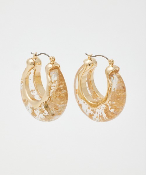 SLY（スライ）の「CLEAR GLITTER  HOOP P/EARRING クリア グリッター フープ ピアス（ピアス（両耳用）・レディース・ゴールド/シルバー・FREE）」の10枚目の写真