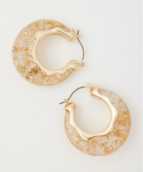 SLY（スライ）の「CLEAR GLITTER  HOOP P/EARRING クリア グリッター フープ ピアス（ピアス（両耳用）・レディース・ゴールド/シルバー・FREE）」の11枚目の写真