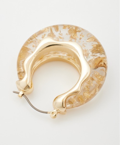 SLY（スライ）の「CLEAR GLITTER  HOOP P/EARRING クリア グリッター フープ ピアス（ピアス（両耳用）・レディース・ゴールド/シルバー・FREE）」の12枚目の写真