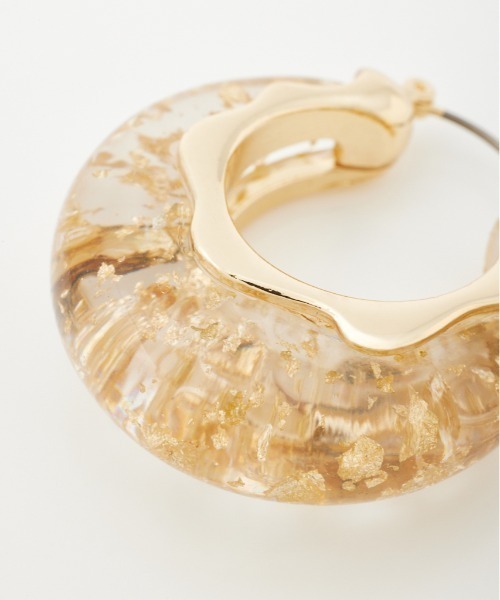 SLY（スライ）の「CLEAR GLITTER  HOOP P/EARRING クリア グリッター フープ ピアス（ピアス（両耳用）・レディース・ゴールド/シルバー・FREE）」の13枚目の写真