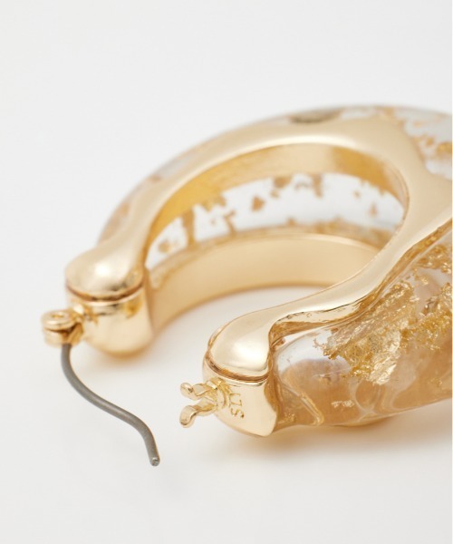 SLY（スライ）の「CLEAR GLITTER  HOOP P/EARRING クリア グリッター フープ ピアス（ピアス（両耳用）・レディース・ゴールド/シルバー・FREE）」の14枚目の写真