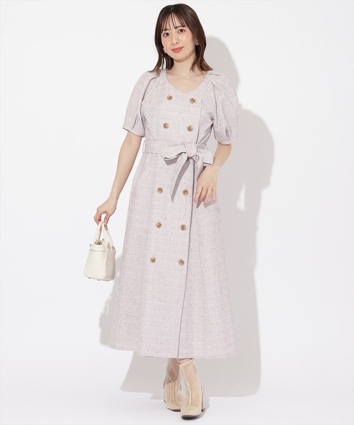 スナイデル【USAGI ONLINE限定】フリルスリーブリボンプリントワンピース USAGI ONLINE限定 SNIDELフリルスリーブリボンプリントワンピース