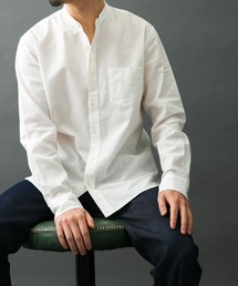 URBAN RESEARCH ROSSO MEN | 『XLサイズあり』リネンバンドカラー長袖シャツ(シャツ/ブラウス)