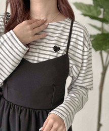 【apres jour clair】ハート刺繍ボーダーTシャツ【ZOZOTOWN限定アイテム】