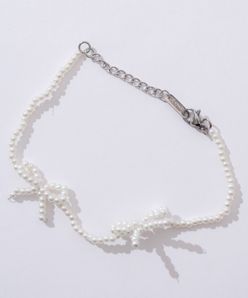 flower（フラワー）の「タイニーリボンブレスレット（ブレスレット・レディース・ホワイト・FREE）」の4枚目の写真