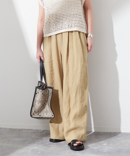 L'ESSAGE へンプリネンワイドイージーパンツ ベージュ 38 ジャーナルスタンダード レサージュ JOURNAL STANDARD L'ESSAGE