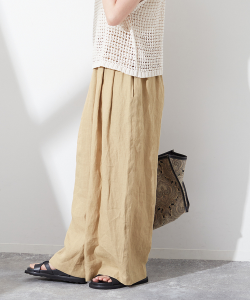 journal standard L'essage(ジャーナルスタンダードレサージュ)の「リネンキャンバスワイドイージーパンツ(その他パンツ・レディース・ブラック/ベージュ・36/38)」の13枚目の写真