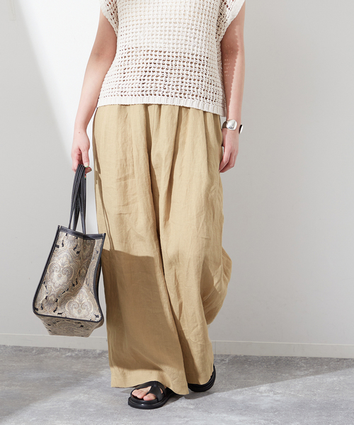 L'ESSAGE へンプリネンワイドイージーパンツ ベージュ 38 JOURNAL STANDARD L'ESSAGE ヘンプリネンワイドイージーP - メルカリ