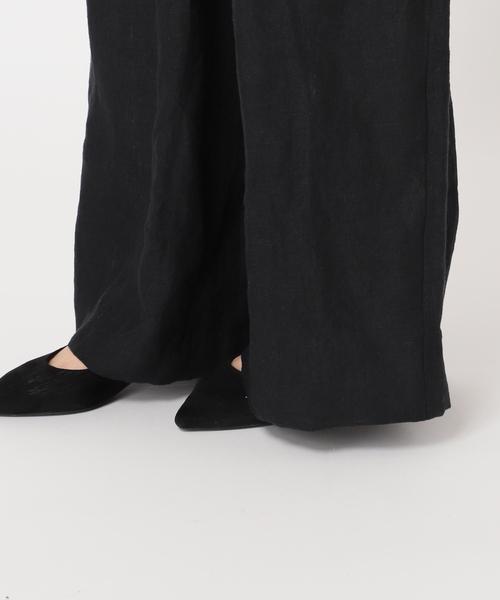 journal standard L'essage(ジャーナルスタンダードレサージュ)の「リネンキャンバスワイドイージーパンツ(その他パンツ・レディース・ブラック/ベージュ・36/38)」の3枚目の写真
