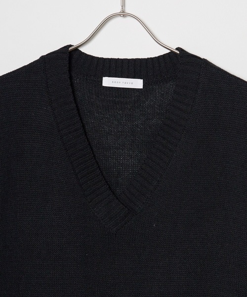ROOPTOKYO（ループトウキョウ）の「Vネック ニットベスト（ベスト・メンズ・ブラック/アイボリー/ブラウン・L/M）」の4枚目の写真