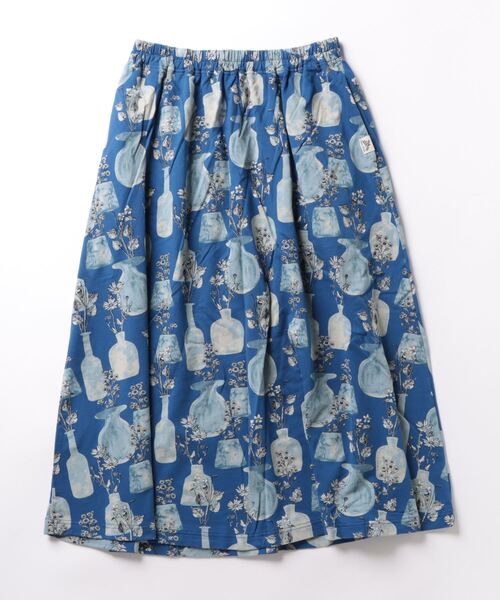 セール】ミニ裏毛フラワーベースプリントギャザースカート（スカート