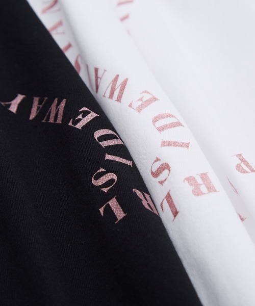 SIDEWAY STANCE（サイドウェイスタンス）の「【SIDEWAY STANCE】グリッタープリント 長袖 Tシャツ（Tシャツ/カットソー・レディース・ブラック/ホワイト系/ホワイト系1/ブラック系/ホワイト/ブラック系1・FREE）」の11枚目の写真