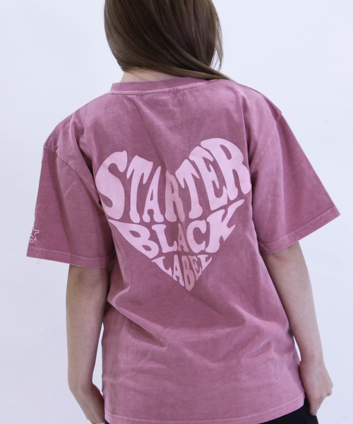 STARTER（スターター）の「STARTER ハートロゴ ピグメントTシャツ / レディース（Tシャツ/カットソー・レディース・スミクロ/ライトピンク/グリーン・L/M）」の3枚目の写真
