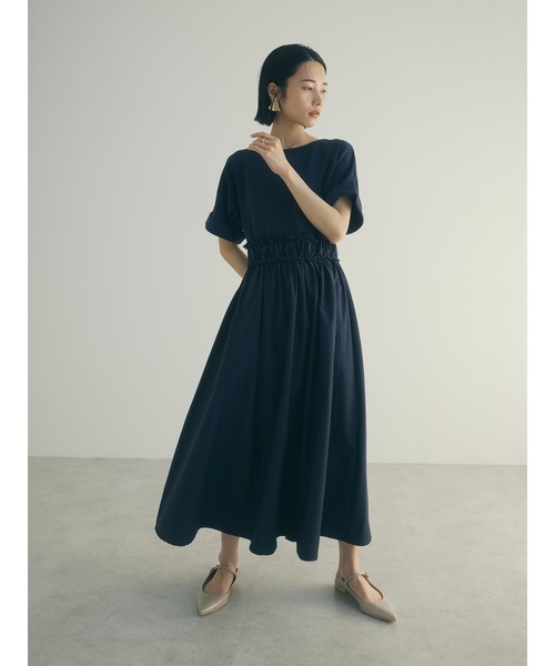 armonia(アルモニーア)の「a.異素材切替ドルマンワンピース(ワンピース・レディース・ネイビー/チャコールグレー・FREE)」の2枚目の写真
