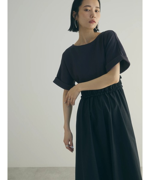 armonia(アルモニーア)の「a.異素材切替ドルマンワンピース(ワンピース・レディース・ネイビー/チャコールグレー・FREE)」の9枚目の写真