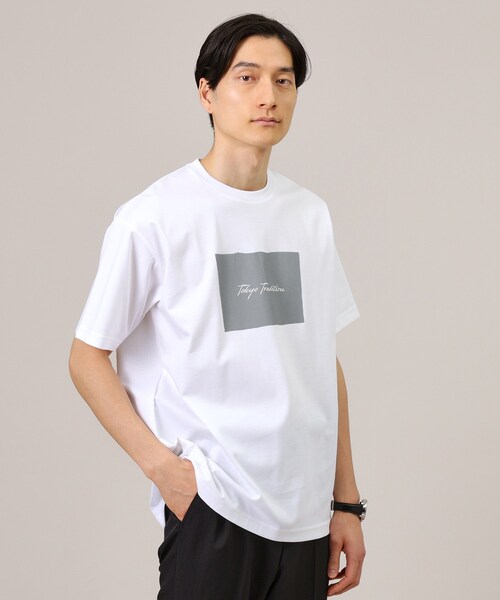 【セール】【日本製/プリントT】ラフタッチ ボックスプリント Tシャツ(Tシャツ/カットソー)|TAKEO KIKUCHI(タケオキクチ)