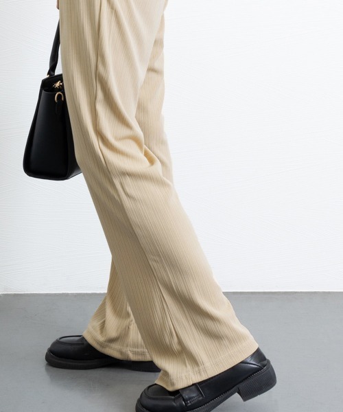Miniministore(ミニミニストア)の「セミフレアパンツレディース ロングパンツ(スラックス・レディース・ブラック/オフホワイト/ダークブラウン/ベージュ・L/M)」の20枚目の写真