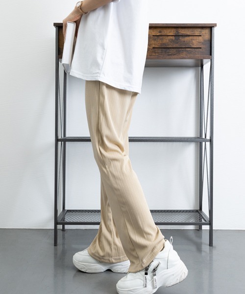 Miniministore(ミニミニストア)の「セミフレアパンツレディース ロングパンツ(スラックス・レディース・ブラック/オフホワイト/ダークブラウン/ベージュ・L/M)」の22枚目の写真