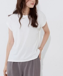 綿100%クルーネックフレンチスリーブベーシックTシャツ