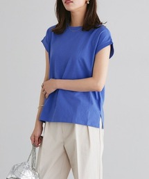 綿100%クルーネックフレンチスリーブベーシックTシャツ
