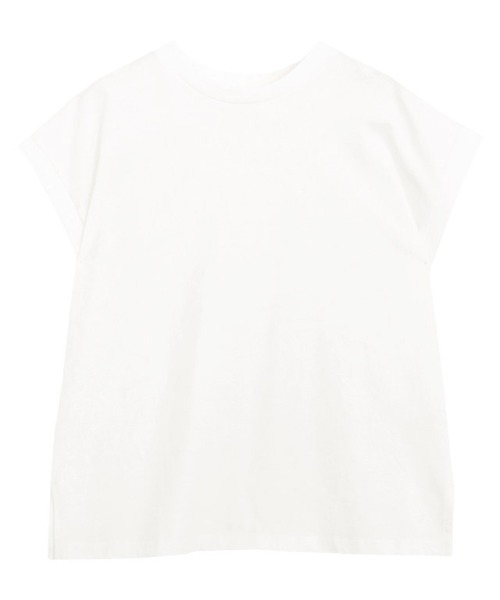 Pierrot(ピエロ)の「綿100%クルーネックフレンチスリーブベーシックTシャツ(Tシャツ/カットソー・レディース・ブラック/サンドベージュ/オフホワイト/ブルー/イエロー系その他/チャコール/ネイビー・M/L)」の9枚目の写真