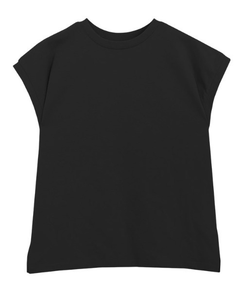 Pierrot(ピエロ)の「綿100%クルーネックフレンチスリーブベーシックTシャツ(Tシャツ/カットソー・レディース・ブラック/サンドベージュ/オフホワイト/ブルー/イエロー系その他/チャコール/ネイビー・M/L)」の10枚目の写真