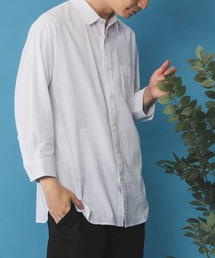 NAVY リネン混7分袖シャツ