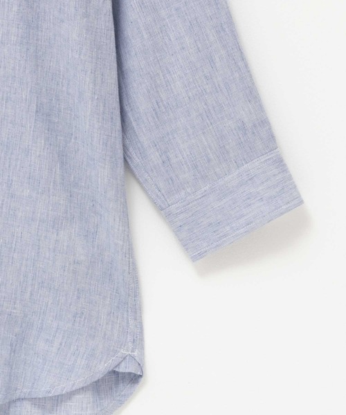 NAVY（ネイビー）の「NAVY リネン混7分袖シャツ（シャツ/ブラウス・メンズ・サックスブルー/ネイビー/ホワイト・S/M/L/XL/XXL）」の6枚目の写真