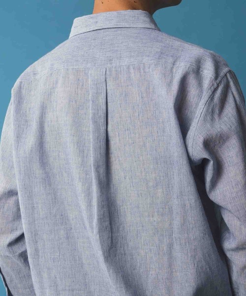 NAVY（ネイビー）の「NAVY リネン混7分袖シャツ（シャツ/ブラウス・メンズ・サックスブルー/ネイビー/ホワイト・S/M/L/XL/XXL）」の20枚目の写真