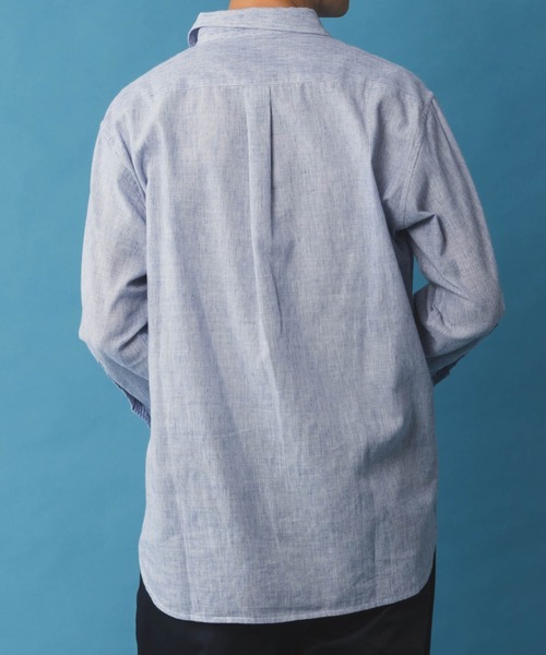 NAVY（ネイビー）の「NAVY リネン混7分袖シャツ（シャツ/ブラウス・メンズ・サックスブルー/ネイビー/ホワイト・S/M/L/XL/XXL）」の19枚目の写真