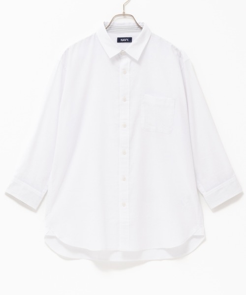NAVY（ネイビー）の「NAVY リネン混7分袖シャツ（シャツ/ブラウス・メンズ・サックスブルー/ネイビー/ホワイト・S/M/L/XL/XXL）」の16枚目の写真
