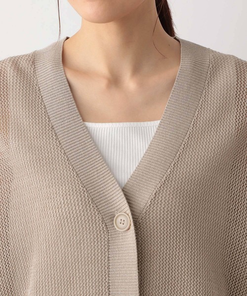 GLOBAL WORK(グローバルワーク)の「洗えるドライメッシュカーディガン/987148(カーディガン/ボレロ・レディース・グレー系その他2/ベージュ系その他4/ライトグリーン/ブラック×ホワイト/ホワイト×ブラック/ブラック系その他・LARGE/MEDIUM)」の17枚目の写真