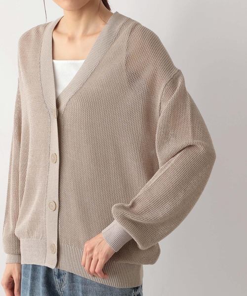 GLOBAL WORK(グローバルワーク)の「洗えるドライメッシュカーディガン/987148(カーディガン/ボレロ・レディース・グレー系その他2/ベージュ系その他4/ライトグリーン/ブラック×ホワイト/ホワイト×ブラック/ブラック系その他・LARGE/MEDIUM)」の18枚目の写真