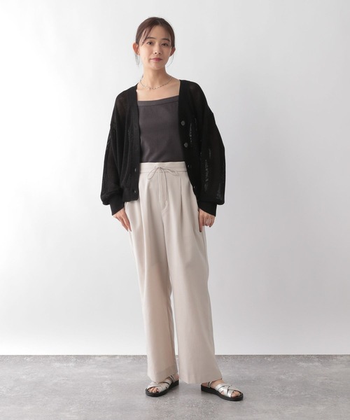 GLOBAL WORK(グローバルワーク)の「洗えるドライメッシュカーディガン/987148(カーディガン/ボレロ・レディース・グレー系その他2/ベージュ系その他4/ライトグリーン/ブラック×ホワイト/ホワイト×ブラック/ブラック系その他・LARGE/MEDIUM)」の20枚目の写真