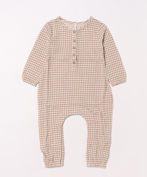 【セール】◆Quincy Mae◆WOVEN JUMPSUIT | COCOA GINGHAM（その他ベビー用品）｜IO（イオ）（イオ）