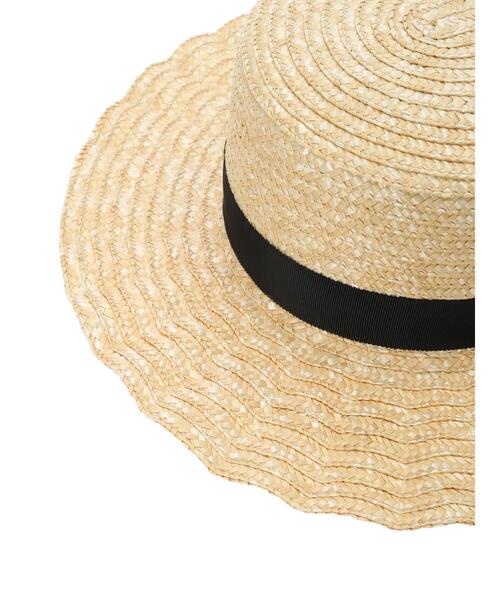 Samansa Mos2(サマンサ モスモス)の「【UVカット】なみなみカンカン帽(ハット・レディース・オフホワイト/ブラック・F)」の13枚目の写真