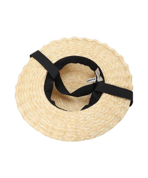 Samansa Mos2(サマンサ モスモス)の「【UVカット】なみなみカンカン帽(ハット・レディース・オフホワイト/ブラック・F)」の15枚目の写真