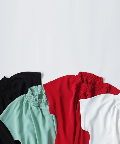 antiqua（アンティカ）の「フレンチスリーブブラウス（Tシャツ/カットソー・キッズ・ミント/レッド/オフホワイト/ブラック・160/150/140/130）」の8枚目の写真