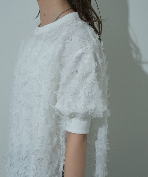 COLONY 2139(コロニートゥーワンスリーナイン)の「フリンジジャガード5分袖プルオーバー(シャツ/ブラウス・レディース・ブラック/オフホワイト・FREE)」の12枚目の写真