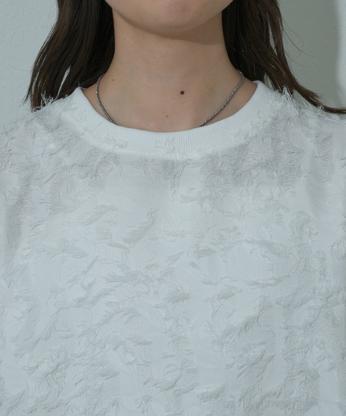 COLONY 2139(コロニートゥーワンスリーナイン)の「フリンジジャガード5分袖プルオーバー(シャツ/ブラウス・レディース・ブラック/オフホワイト・FREE)」の11枚目の写真