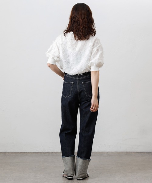 COLONY 2139(コロニートゥーワンスリーナイン)の「フリンジジャガード5分袖プルオーバー(シャツ/ブラウス・レディース・ブラック/オフホワイト・FREE)」の21枚目の写真