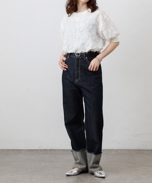 COLONY 2139(コロニートゥーワンスリーナイン)の「フリンジジャガード5分袖プルオーバー(シャツ/ブラウス・レディース・ブラック/オフホワイト・FREE)」の20枚目の写真