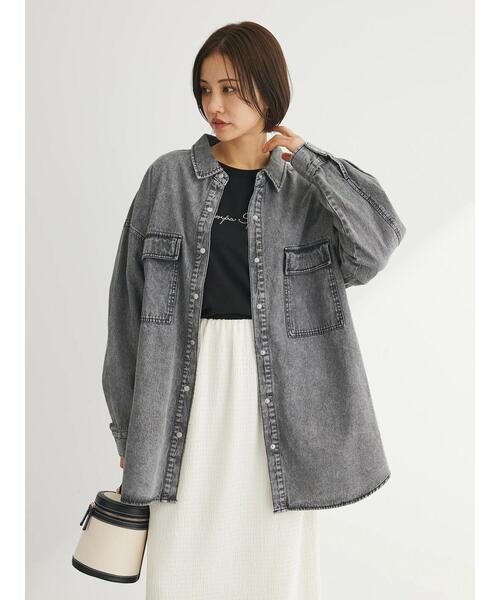 ELENCARE DUE（エレンカーレデュエ）の「・ELENCARE　DUE　デニムロングスリーブシャツ（チュニック・レディース・ライトインディゴブルー/杢グレー・FREE）」の8枚目の写真