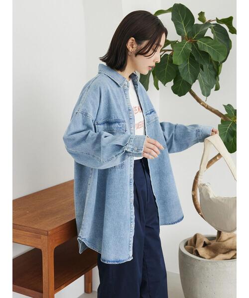 ELENCARE DUE（エレンカーレデュエ）の「・ELENCARE　DUE　デニムロングスリーブシャツ（チュニック・レディース・ライトインディゴブルー/杢グレー・FREE）」の19枚目の写真