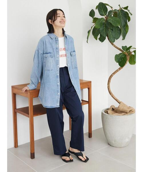 ELENCARE DUE（エレンカーレデュエ）の「・ELENCARE　DUE　デニムロングスリーブシャツ（チュニック・レディース・ライトインディゴブルー/杢グレー・FREE）」の15枚目の写真