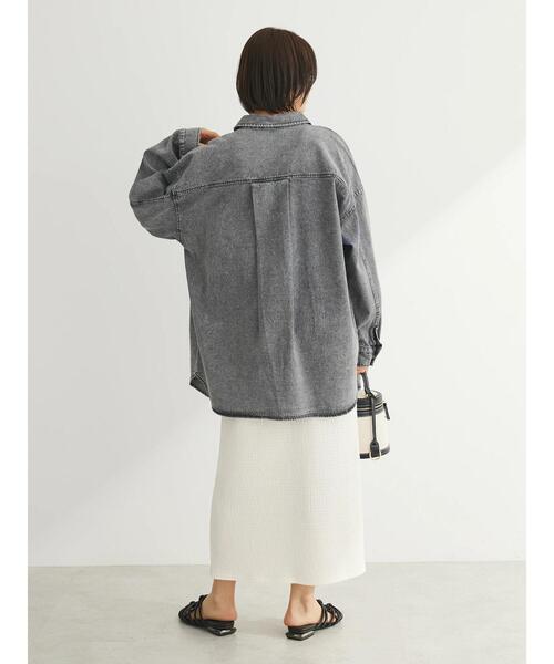 ELENCARE DUE（エレンカーレデュエ）の「・ELENCARE　DUE　デニムロングスリーブシャツ（チュニック・レディース・ライトインディゴブルー/杢グレー・FREE）」の5枚目の写真
