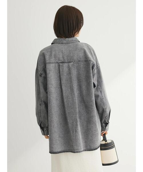 ELENCARE DUE（エレンカーレデュエ）の「・ELENCARE　DUE　デニムロングスリーブシャツ（チュニック・レディース・ライトインディゴブルー/杢グレー・FREE）」の9枚目の写真