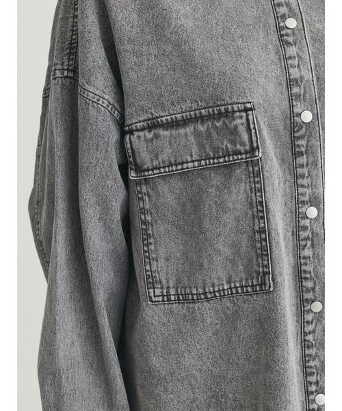 ELENCARE DUE（エレンカーレデュエ）の「・ELENCARE　DUE　デニムロングスリーブシャツ（チュニック・レディース・ライトインディゴブルー/杢グレー・FREE）」の11枚目の写真