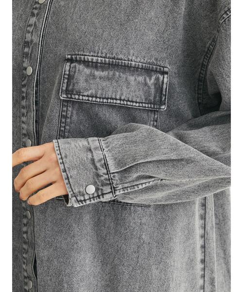 ELENCARE DUE（エレンカーレデュエ）の「・ELENCARE　DUE　デニムロングスリーブシャツ（チュニック・レディース・ライトインディゴブルー/杢グレー・FREE）」の12枚目の写真